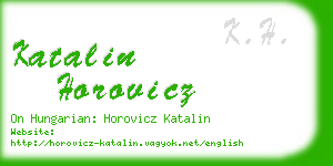 katalin horovicz business card